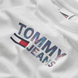 TOMMY JEANS T-SHIRT IN COTONE CON LOGO METALLICO