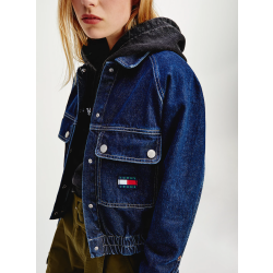 TOMMY JEANS GIACCA CROP IN DENIM CON DISTINTIVO TOMMY