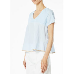 ALESSIA SANTI BLUSA A MANICA CORTA CON SCOLLO A V