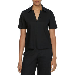 Alternative view of CALVIN KLEIN DONNA BLUSA A MANICA CORTA IN LINO CON SCOLLO A V