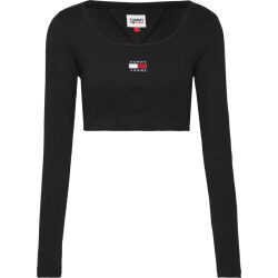 TOMMY JEANS MAGLIA T-SHIRT CROP A MANICHE LUNGHE