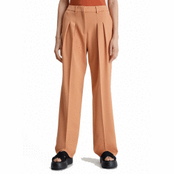 CALVIN KLEIN PANTALONI CON PIEGHE IN LANA E TWILL