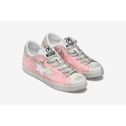 Alternative view of 2 STAR SNEAKER LOW IN CANVAS ROSA DETTAGLI GHIACCIO E GRIGIO - EFFETTO "USED"