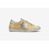 2 STAR SNEAKER LOW IN CANVAS GIALLO DETTAGLI BLUE JEANS E GHIACCIO - EFFETTO "USED"