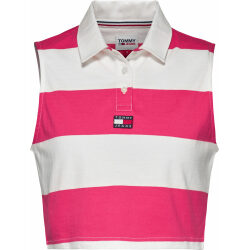 TOMMY JEANS POLO CROP A RIGHE SENZA MANICHE