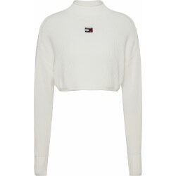 TOMMY JEANS PULLOVER CROP TINTO IN CAPO CON DISTINTIVO