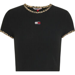 TOMMY JEANS CROP TOP CON FINITURE LEOPARDATE