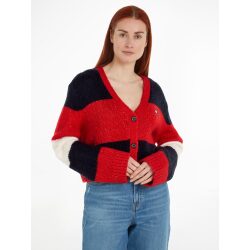 TOMMY JEANS CARDIGAN CROP CON MOTIVO COLOR BLOCK