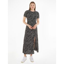 TOMMY JEANS ABITO MIDI CON MOTIVO A FIORELLINI E SPACCO