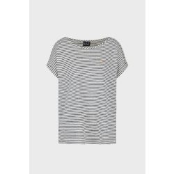 EA7 T-SHIRT SCOLLO A BARCHETTA COSTA SMERALDA COTONE E LINO