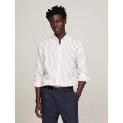 TOMMY HILFIGER CAMICIA REGULAR FIT IN LINO A RIGHE