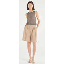 CROCHE' BERMUDA SPIGA IN LINO