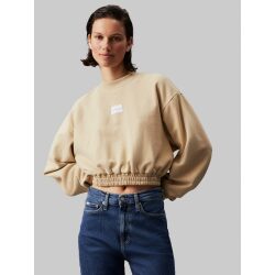 CALVIN KLEIN JEANS FELPA CORTA IN SPUGNA DI COTONE