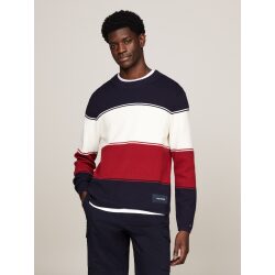 TOMMY HILFIGER PULLOVER RELAXED FIT IN MAGLIA COLOR BLOCK