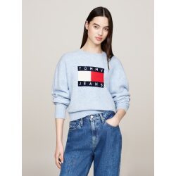 TOMMY JEANS PULLOVER RELAXED FIT MELANGE CON LANA