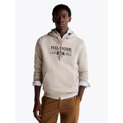 TOMMY HILFIGER FELPA CON STEMMA RICAMATO E CAPPUCCIO