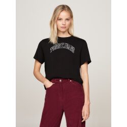 TOMMY JEANS T-SHIRT SQUADRATA CON APPLIQUE DEL LOGO