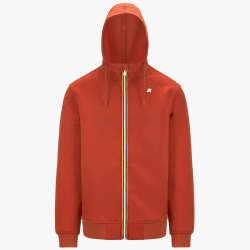 K-WAY FELPA CON CAPPUCCIO E ZIP RAINER SPACER