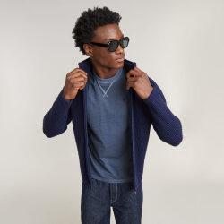 G-STAR MAGLIONE LAVORATO A MAGLIA CON ZIP E COLLO ALTO