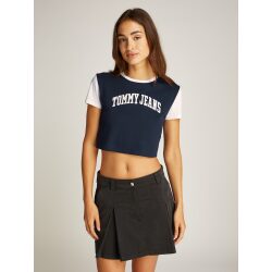 TOMMY JEANS T-SHIRT CROP VARSITY CON LOGO