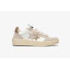 2 STAR SNEAKERS NEW STAR IN PELLE BIANCA CON DETTAGLI IN CROSTA GHIACCIO E DORATO GLITTERATO