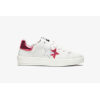 2 STAR SNEAKERS WALK STAR IN PELLE BIANCA CON DETTAGLI FUXIA E ARGENTO