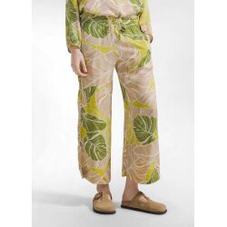 DEHA PANTALONE CROPPED IN RASO STAMPATO