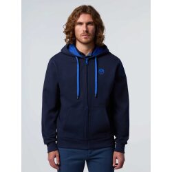 NORTH SAILS FELPA HOODIE FULL ZIP E LOGO APPLICATO