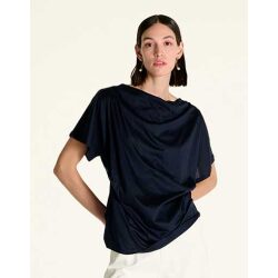 CROCHE' T-SHIRT MANICA CORTA CON ARRICCIO IN MODAL
