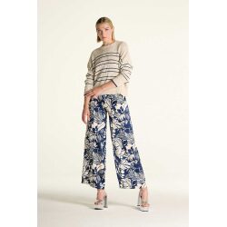 CROCHE' PANTALONI RASO STAMPA FOGLIE