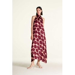 CROCHE' VESTITO LUNGO RASO A POIS